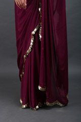 Maroon Saree With Gold Blouseuntitled (9 of 11)